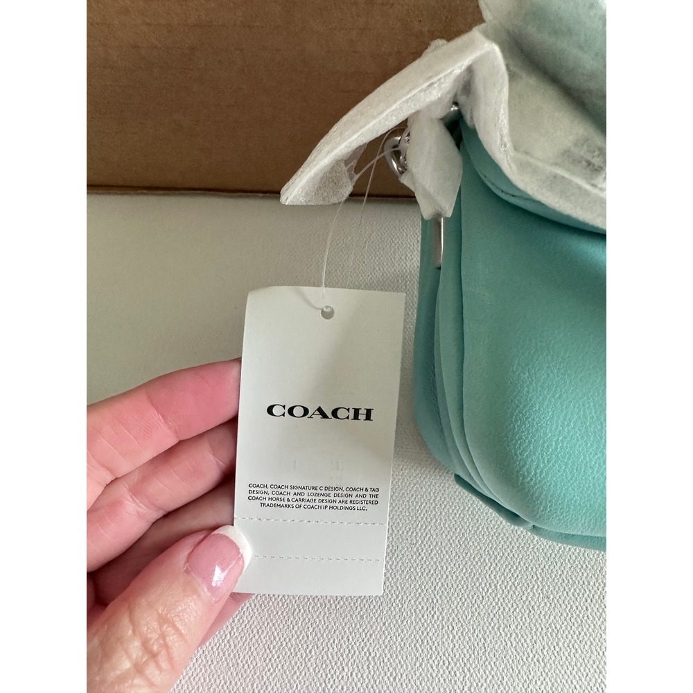 COACH Faded Blue Pillow Tabby Leather Shoulder Bag - Picture 5 of 11